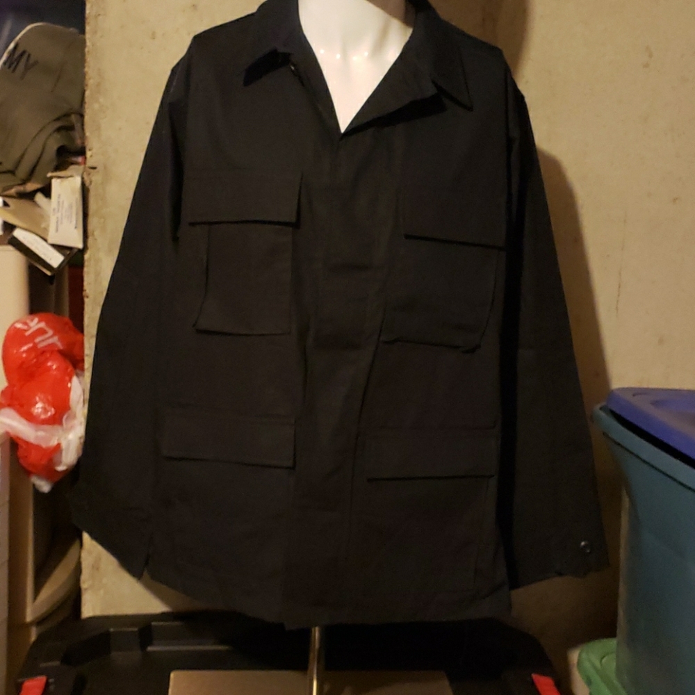 Military Men's Tactical 4 pocket BDU Jacket Black